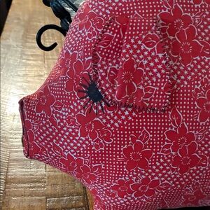 Red Floral Piggy Bank